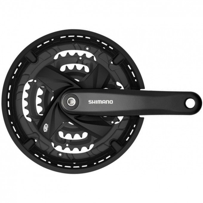 Система SHIMANO ALTUS, M371, 175 мм, квадрат, 44/32/22, с болтами, с защитой, черный EFCM371E422CL