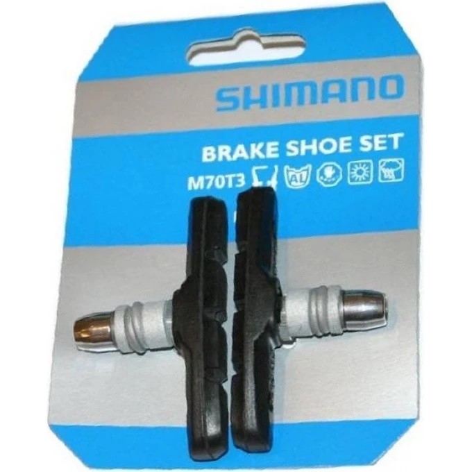 Тормозные колодки SHIMANO для v-brake, M70T3, пара Y8BM9810A Тормозные колодки SHIMANO для v-brake, M70T3, пара Y8BM9810A
