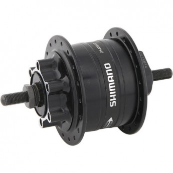 Втулка динамо SHIMANO 3D32, 36 отверстий, 6V-3W, под гайки, диск под 6 болтов с SM-DH10, черный
